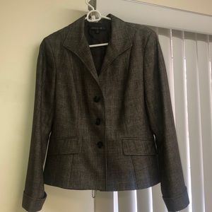 Lafayette 148 Brown Plaid Print Blazer